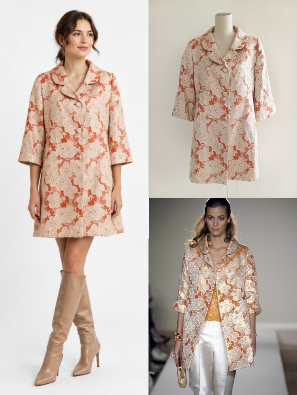 NWT Banana Republic Floral Brocade Lame Short Dress Coat Jacket